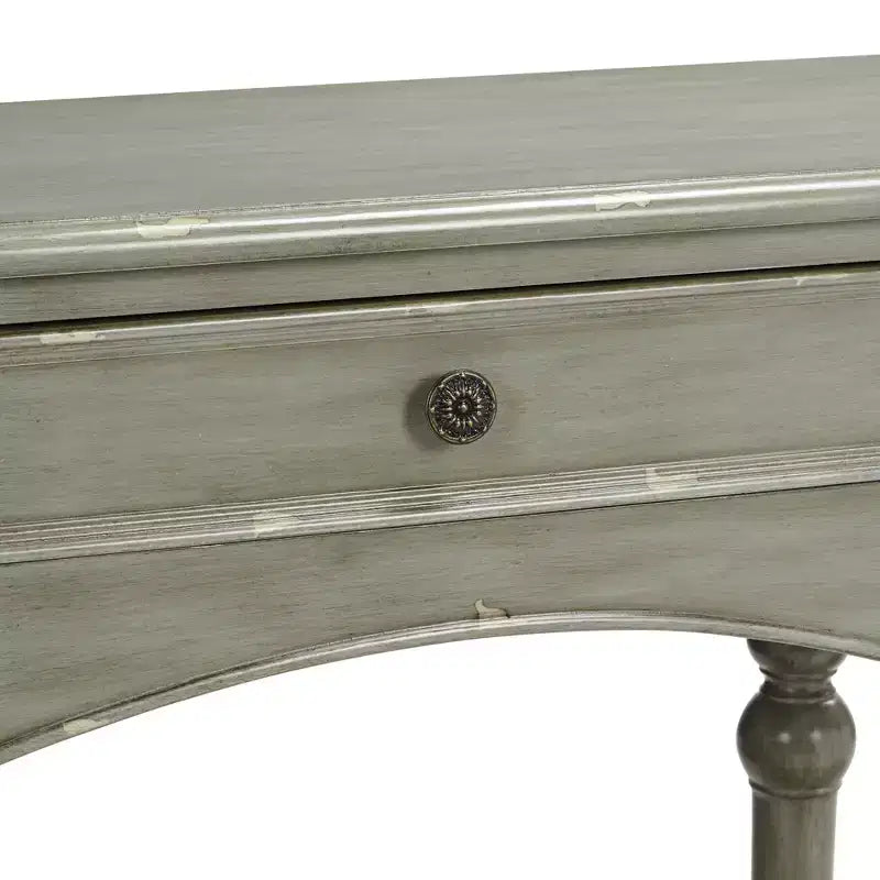 Crestview Collection Console en bois rectangulaire traditionnelle 157,5 x 40,6 cm avec tiroir Gris antique Pieds tournés Salon Maison