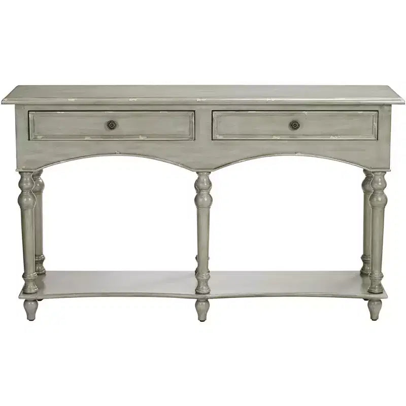 Crestview Collection Console en bois rectangulaire traditionnelle 157,5 x 40,6 cm avec tiroir Gris antique Pieds tournés Salon Maison