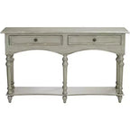Crestview Collection Console en bois rectangulaire traditionnelle 157,5 x 40,6 cm avec tiroir Gris antique Pieds tournés Salon Maison