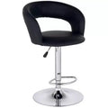 Studio 55D Groove Chrome Swivel Bar Stool 30 High Modern Adjustable Black Faux Leather Cushion with Backrest Footrest for Kitchen Counter Height Home