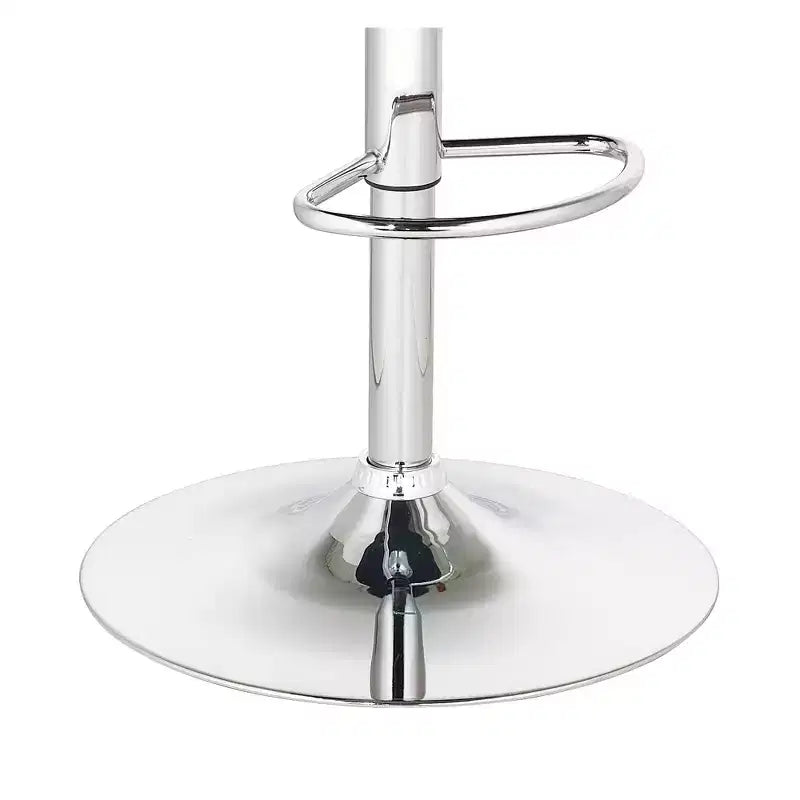 Tabouret de bar pivotant Studio 55D Groove Chrome, 76 cm de haut, moderne, réglable, coussin en similicuir noir avec dossier et repose-pieds pour comptoir de cuisine ou maison
