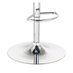 Tabouret de bar pivotant Studio 55D Groove Chrome, 76 cm de haut, moderne, réglable, coussin en similicuir noir avec dossier et repose-pieds pour comptoir de cuisine ou maison