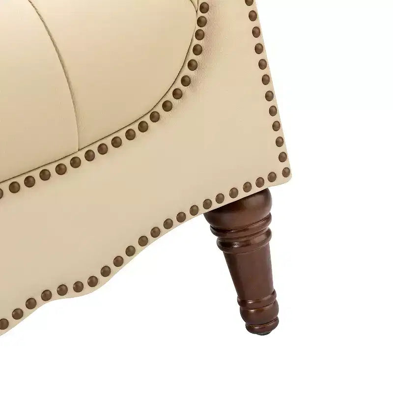 Lot de 2 fauteuils Enrique en cuir véritable avec dossier capitonné | ART OF LIVING DESIGNS