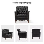 Lot de 2 fauteuils Enrique en cuir véritable avec dossier capitonné | ART OF LIVING DESIGNS