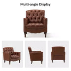 Lot de 2 fauteuils Enrique en cuir véritable avec dossier capitonné | ART OF LIVING DESIGNS