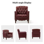 Lot de 2 fauteuils Enrique en cuir véritable avec dossier capitonné | ART OF LIVING DESIGNS