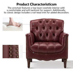 Lot de 2 fauteuils Enrique en cuir véritable avec dossier capitonné | ART OF LIVING DESIGNS