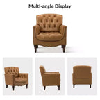 Lot de 2 fauteuils Enrique en cuir véritable avec dossier capitonné | ART OF LIVING DESIGNS