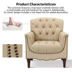 Lot de 2 fauteuils Enrique en cuir véritable avec dossier capitonné | ART OF LIVING DESIGNS