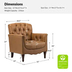 Lot de 2 fauteuils Enrique en cuir véritable avec dossier capitonné | ART OF LIVING DESIGNS