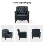 Lot de 2 fauteuils Enrique en cuir véritable avec dossier capitonné | ART OF LIVING DESIGNS