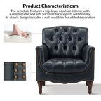 Lot de 2 fauteuils Enrique en cuir véritable avec dossier capitonné | ART OF LIVING DESIGNS