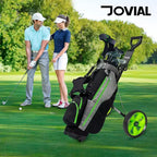 Chariot de golf pliable à 2 roues pour un transport facile avec cadre en aluminium, sangle élastique, design compact, léger et durable