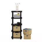 Furinno Étagère de Rangement Multi-Fonctionnelle à 5 Niveaux, Présentoir, Bibliothèque pour Salle de Bain, Salon, Bureau à Domicile et Cuisine, Espresso