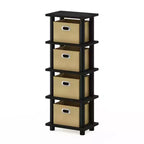 Furinno Étagère de Rangement Multi-Fonctionnelle à 5 Niveaux, Présentoir, Bibliothèque pour Salle de Bain, Salon, Bureau à Domicile et Cuisine, Espresso
