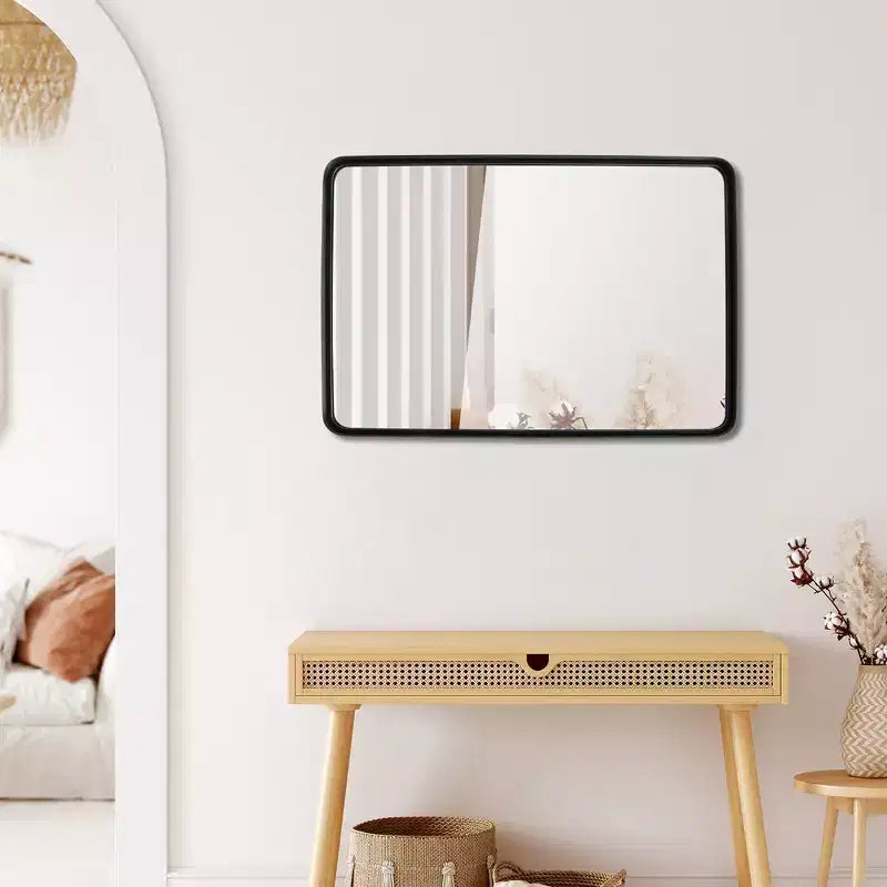 Costway Miroir de salle de bain mural rectangulaire 61X41cm/91X61cm/76X56cm, orientation verticale ou horizontale