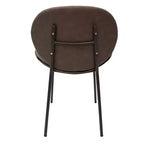 Chaise de salle à manger moderne LeisureMod Servos – Siège en cuir synthétique rembourré avec dossier incurvé et pieds en métal, confortable pour cuisine, salle à manger, café