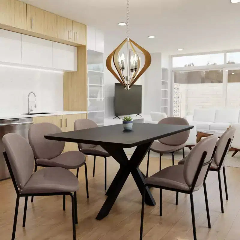Chaise de salle à manger moderne LeisureMod Servos – Siège en cuir synthétique rembourré avec dossier incurvé et pieds en métal, confortable pour cuisine, salle à manger, café