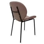 Chaise de salle à manger moderne LeisureMod Servos – Siège en cuir synthétique rembourré avec dossier incurvé et pieds en métal, confortable pour cuisine, salle à manger, café