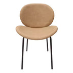 Chaise de salle à manger moderne LeisureMod Servos – Siège en cuir synthétique rembourré avec dossier incurvé et pieds en métal, confortable pour cuisine, salle à manger, café
