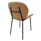 Chaise de salle à manger moderne LeisureMod Servos – Siège en cuir synthétique rembourré avec dossier incurvé et pieds en métal, confortable pour cuisine, salle à manger, café