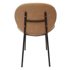 Chaise de salle à manger moderne LeisureMod Servos – Siège en cuir synthétique rembourré avec dossier incurvé et pieds en métal, confortable pour cuisine, salle à manger, café