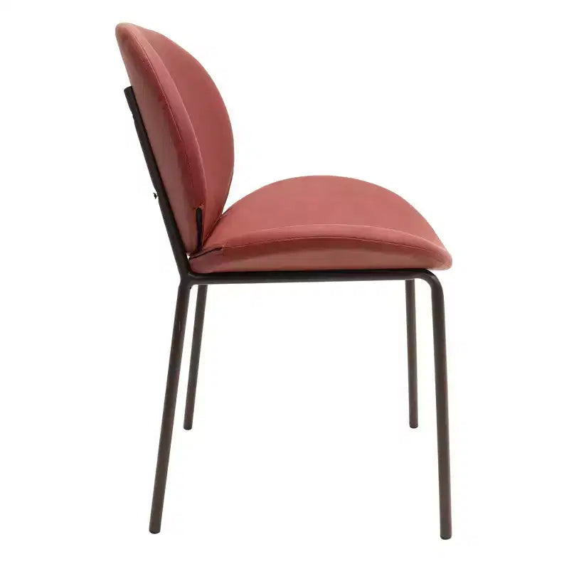 Chaise de salle à manger moderne LeisureMod Servos – Siège en cuir synthétique rembourré avec dossier incurvé et pieds en métal, confortable pour cuisine, salle à manger, café