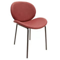 LeisureMod Servos Modern Dining Chair  Upholstered PU Leather Seat with Curved Back and Metal Legs, Comfortable Kitchen, Dining Room, Cafe