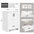 Meuble-lavabo de salle de bain Yaheetech de 86 cm avec lavabo, blanc