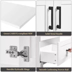 Meuble-lavabo de salle de bain Yaheetech de 86 cm avec lavabo, blanc