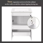 Meuble-lavabo de salle de bain Yaheetech de 86 cm avec lavabo, blanc