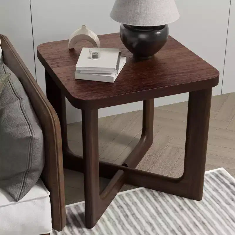 Dovelina Table d'appoint rectangulaire effet bois pour salon Petite table de bout