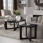 Dovelina Table d'appoint rectangulaire effet bois pour salon Petite table de bout