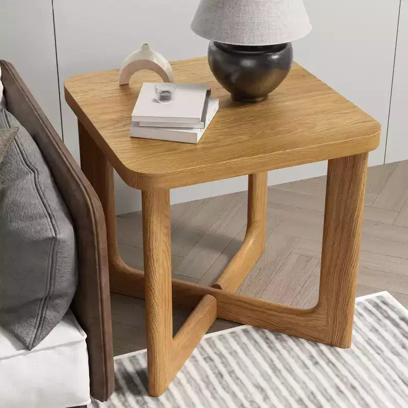 Dovelina Table d'appoint rectangulaire effet bois pour salon Petite table de bout