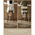 VASAGLE Collection EKHO - Lot de 2 tabourets de bar, tabourets de bar pivotants hauteur comptoir avec dossier, cuir synthétique avec surpiqûres