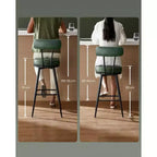 VASAGLE Collection EKHO - Lot de 2 tabourets de bar, tabourets de bar pivotants hauteur comptoir avec dossier, cuir synthétique avec surpiqûres