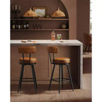 VASAGLE Collection EKHO - Lot de 2 tabourets de bar, tabourets de bar pivotants hauteur comptoir avec dossier, cuir synthétique avec surpiqûres