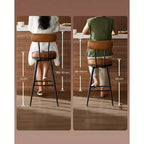 VASAGLE Collection EKHO - Lot de 2 tabourets de bar, tabourets de bar pivotants hauteur comptoir avec dossier, cuir synthétique avec surpiqûres