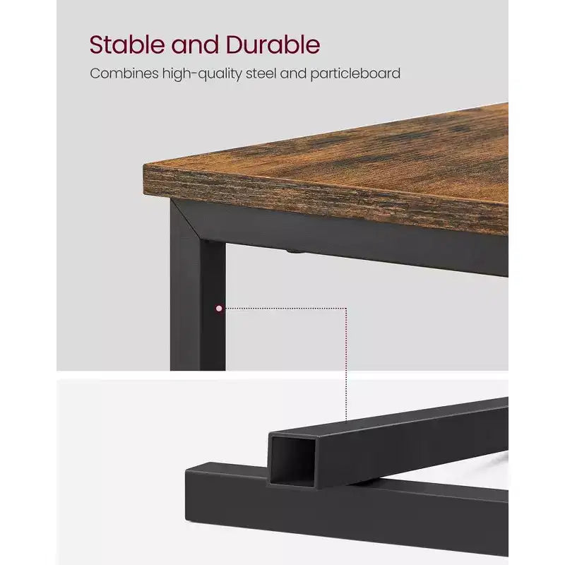 VASAGLE Table d'appoint avec station de charge, Table d'extrémité étroite avec 2 tiroirs, Table de chevet fine avec rangement