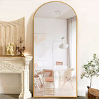 Miroir décoratif mural arqué à cadre métallique moderne Dovelina