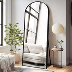 Miroir décoratif mural arqué à cadre métallique moderne Dovelina