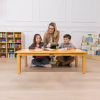 Table en bois dur ECR4Kids avec pieds de 35,5 cm, mobilier pour enfants, miel