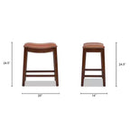 Tabouret de comptoir sans dossier Barlow 24,5 en cuir pleine fleur