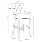 WestinTrends 29 Tabouret de bar à dossier ailé capitonné en lin (lot de 2), Thé