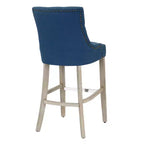 WestinTrends 29 Tabouret de bar à dossier ailé capitonné en lin (lot de 2), Thé