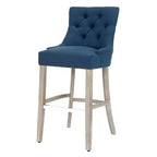 WestinTrends 29 Tabouret de bar à dossier ailé capitonné en lin (lot de 2), Thé