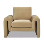 Mason 40 Arched Arm Chair, Camel Brown Beige Performance Velvet
