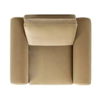 Fauteuil Mason 40 à dossier arqué, Velours Performance Beige Chameau