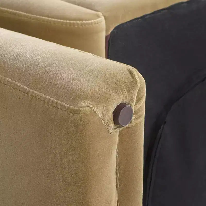Fauteuil Mason 40 à dossier arqué, Velours Performance Beige Chameau
