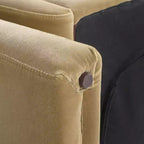 Fauteuil Mason 40 à dossier arqué, Velours Performance Beige Chameau